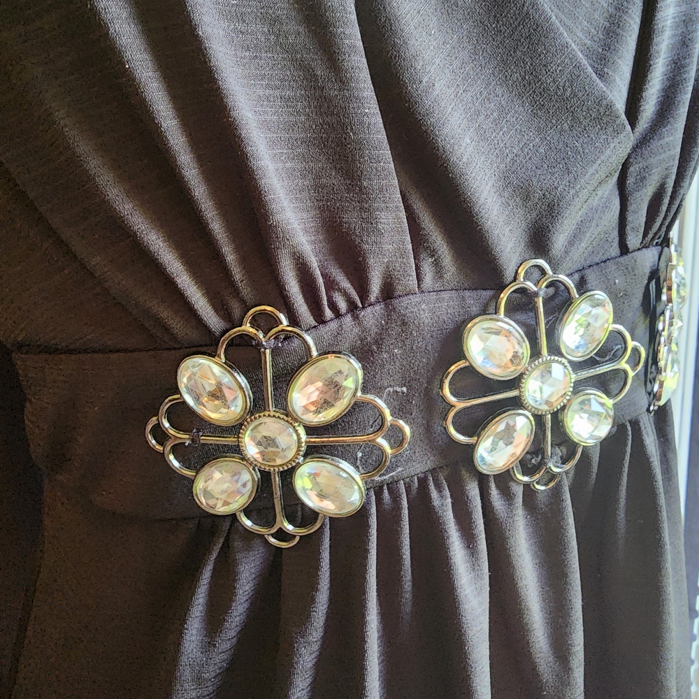 🔴Candie's Black Embellished Pleated Tunic Top XL - Picture 2 of 6